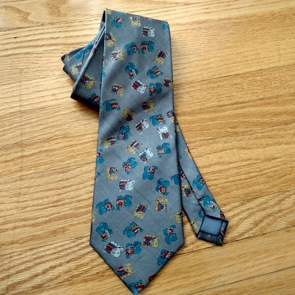 Vintage Thai Elephant Silk Neck Tie T. Shinawatra Made in Thailand Necktie - Picture 1 of 12